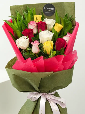 Antalya Flowers - 12 Colored Rose Bouquet