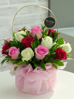  Send Flowers in Antalya - Basketful of Colorful Roses